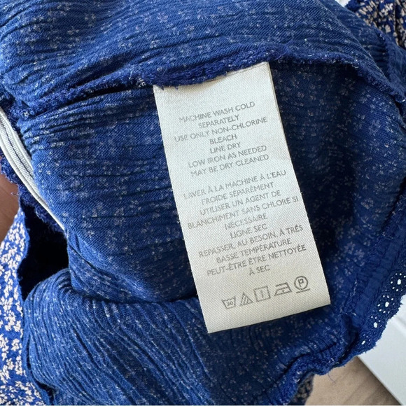 Free People Brittnee Print Smocked Back Peplum Top Size L - Picture 12 of 13